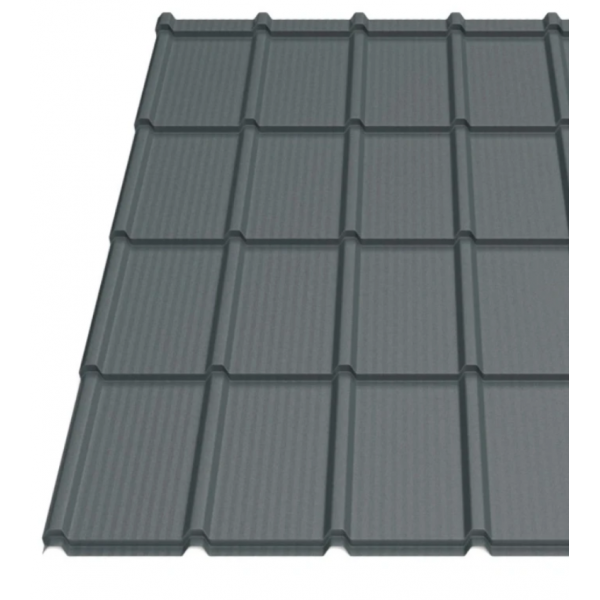 Металочерепиця Tilе "Еліт 20" алюміній мат Speira 0.60 mm RAL 7016 Графіт